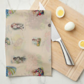 Vintage-Osterpostkarten aus Deutschland - retro na Geschirrtuch (Viertel Falte)