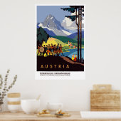 Vintage Österreich Alpen Reisen Poster (Küche)