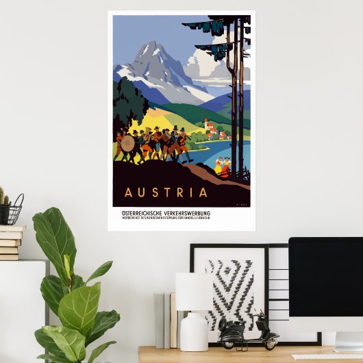 Vintage Österreich Alpen Reisen Poster (Heimbüro)