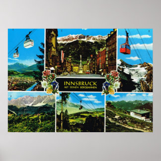 Vintage Österreich, Innsbruck Mehrfachansicht Poster