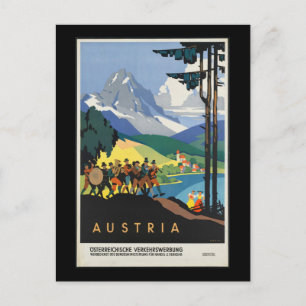 Vintage - Österreich Reiseplakat Postkarte