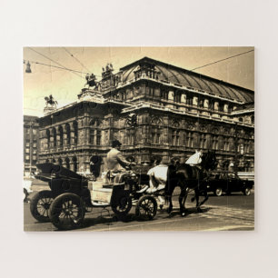 Vintage Österreich Wien Fiaker Staatsoper Oper Puzzle