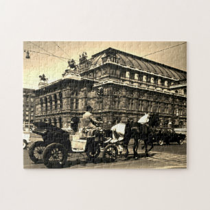 Vintage Österreich Wien Fiaker Staatsoper Oper Puzzle