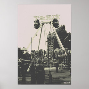 Vintage Österreich Wien Prater Vergnügungspark Poster