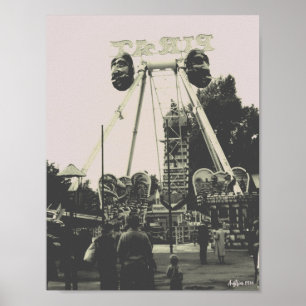 Vintage Österreich Wien Prater Vergnügungspark Poster