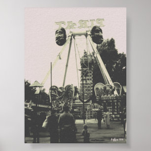 Vintage Österreich Wien Prater Vergnügungspark Poster