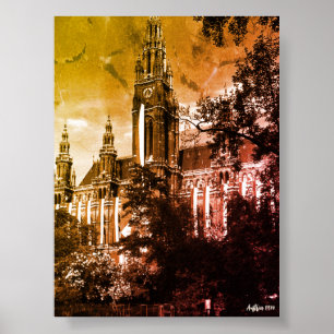 Vintage Österreich Wien Rathaus Rathaus Poster