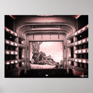 Vintage Österreich Wien Staatsoper Oper innen Poster