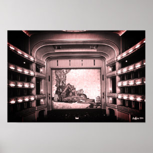 Vintage Österreich Wien Staatsoper Oper innen Poster