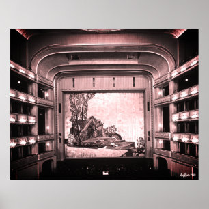 Vintage Österreich Wien Staatsoper Oper innen Poster