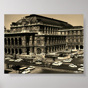 Vintage Österreich Wien Staatsoper Oper Poster