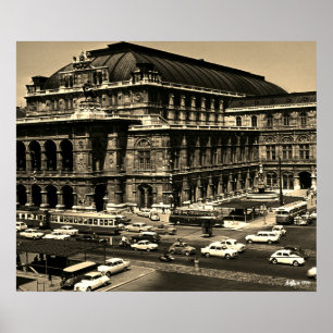 Vintage Österreich Wien Staatsoper Oper Poster