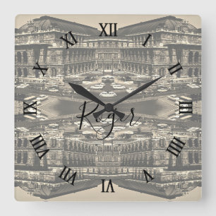 Vintage Österreich Wien Staatsoper Oper Quadratische Wanduhr