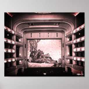 Vintage Österreich Wien Staatsoper Opernhaus innen Poster
