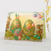 Vintage Ostersammlung Karte (Gelbe Blume)