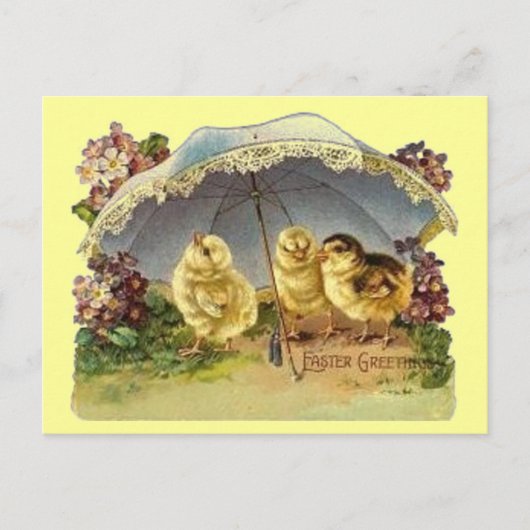 Vintage Osterschlösser & Parasole Feiertagspostkarte (Vorderseite)