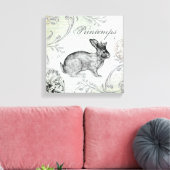 Vintage Ostersonnenweide, gespannt Leinwand (Insitu (Wohnzimmer))