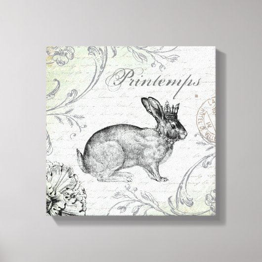 Vintage Ostersonnenweide, gespannt Leinwand (Vorderseite)