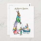 Vintage Ostersonnfamilie Postkarte (Vorne/Hinten)