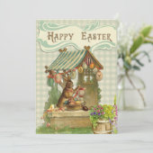 Vintage Ostersonnige Einladung (Stehend Vorderseite)