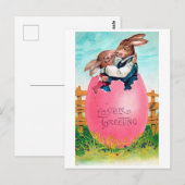 Vintage Ostersonnige Liebhaber Postkarte (Vorne/Hinten)