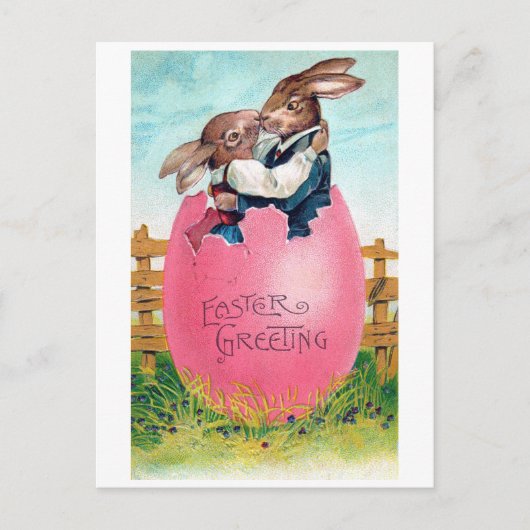 Vintage Ostersonnige Liebhaber Postkarte (Vorderseite)