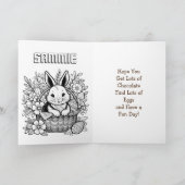 Vintage Ostersonnigen- und Farbseite Karte (Innenseite)