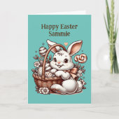 Vintage Ostersonnigen- und Farbseite Karte (Vorderseite)