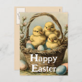 Vintage Osterstäbchen Feiertagspostkarte (Vorne/Hinten)