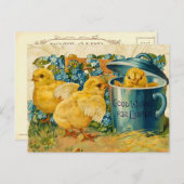 Vintage Osterstäbchen Feiertagspostkarte (Vorne/Hinten)