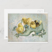 Vintage Osterstäbchen im Boot Postkarte (Vorne/Hinten)