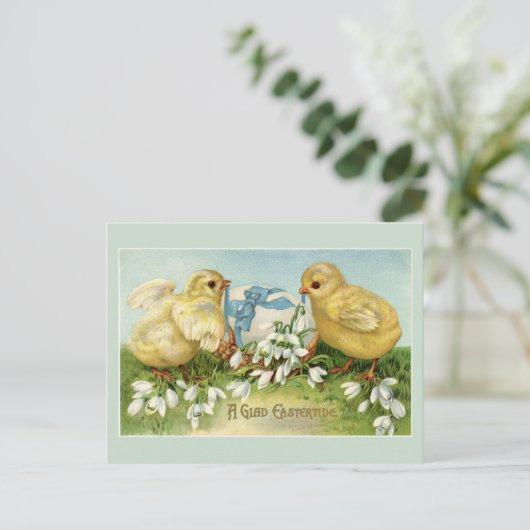 Vintage Osterstäbchen Postkarte (Stehend Vorderseite)