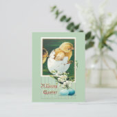 Vintage Osterstäbchen und Gruß Postkarte (Stehend Vorderseite)
