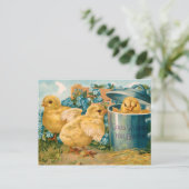 Vintage Osterstäbchen und vergessene-Me-Nots Postkarte (Stehend Vorderseite)