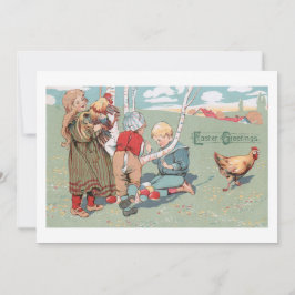 Vintage Ostertiere und -kinder Feiertagskarte