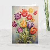 Vintage Ostertulische Blume Karte (Vorderseite)