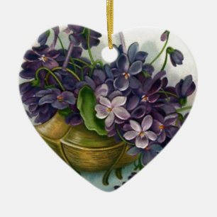 Vintage Ostervioletten Keramikornament