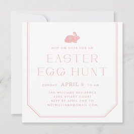 Vintage Osterwohnung mit Rahmen - Rosa Party Einla Einladung