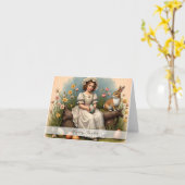 Vintage-Osterzauber Karte (Gelbe Blume)