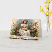 Vintage-Osterzauber Karte (Gelbe Blume)