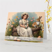 Vintage Osterzauber Karte (Gelbe Blume)