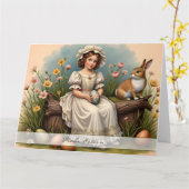 Vintage-Osterzauber Karte (Gelbe Blume)