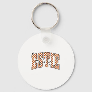 Vintage Östhetikerin Checkered Halloween Estie Ski Schlüsselanhänger