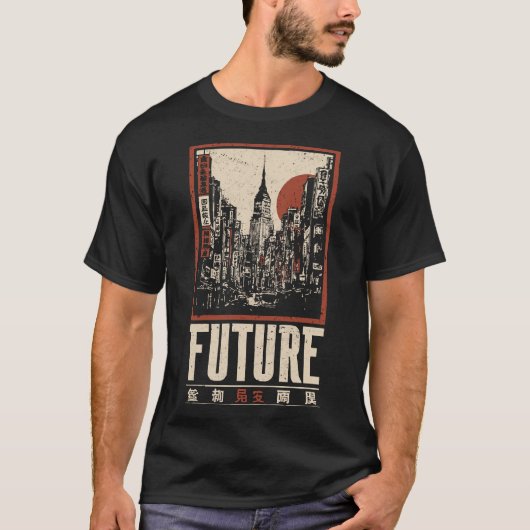 Vintage Oststadt | Urban Skyline Portrait T-Shirt (Vorderseite)
