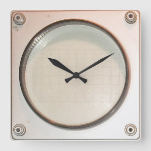 Vintage Oszilloskop-Display-Bildschirmuhr Quadratische Wanduhr