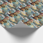 Vintage Otter mit Weihnachtskranz von Frozen Geschenkpapier (Ecke)