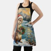 Vintage Otter mit Weihnachtskranz von Frozen Schürze (InSitu)