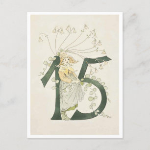 Vintage Ottilia Adelborg Blumennummer - 15 Postkarte