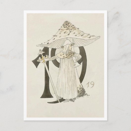 Vintage Ottilia Adelborg Blumennummer - 19 Postkarte (Vorderseite)