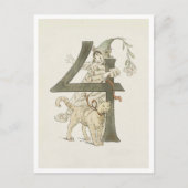 Vintage Ottilia Adelborg Blumennummer - 4 Postkarte (Vorderseite)